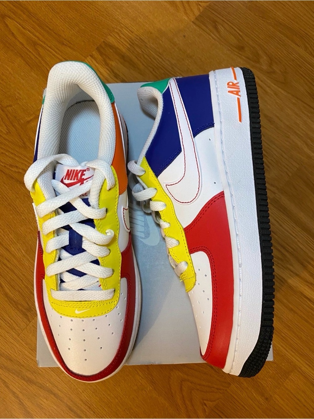New boys girls Nike Sz 6Y Air Force 1 Multicolor Low-Top Shoes